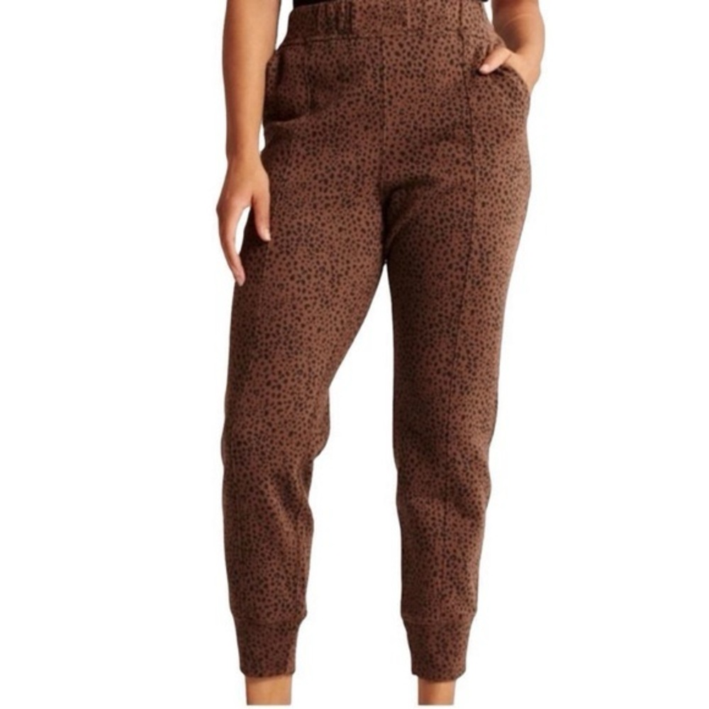 Abercrombie & Fitch Brown Leopard Print Joggers